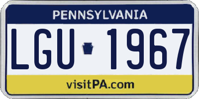 PA license plate LGU1967
