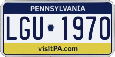 PA license plate LGU1970