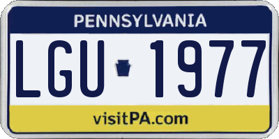 PA license plate LGU1977