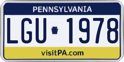 PA license plate LGU1978