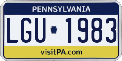 PA license plate LGU1983