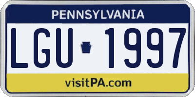 PA license plate LGU1997