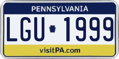 PA license plate LGU1999