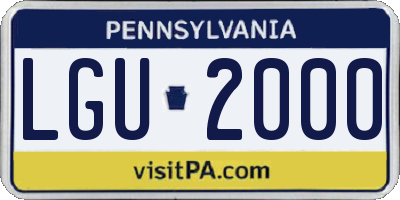 PA license plate LGU2000