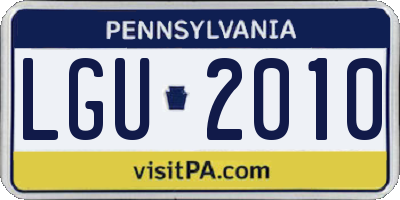 PA license plate LGU2010