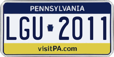 PA license plate LGU2011
