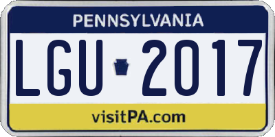 PA license plate LGU2017
