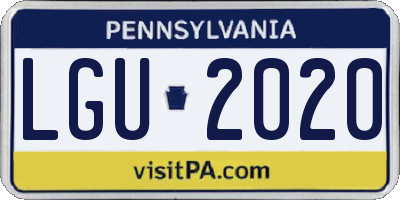 PA license plate LGU2020