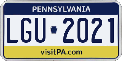 PA license plate LGU2021