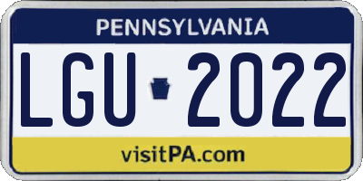 PA license plate LGU2022