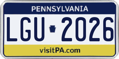 PA license plate LGU2026