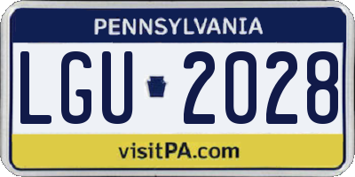 PA license plate LGU2028
