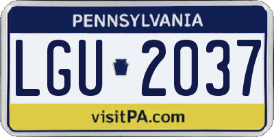 PA license plate LGU2037