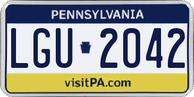 PA license plate LGU2042