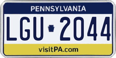 PA license plate LGU2044
