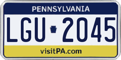 PA license plate LGU2045