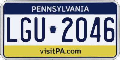 PA license plate LGU2046