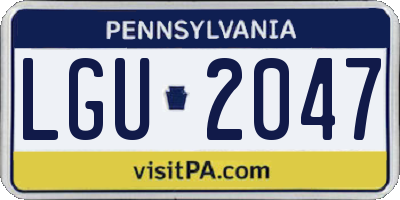 PA license plate LGU2047