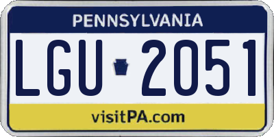PA license plate LGU2051