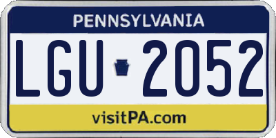 PA license plate LGU2052