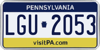 PA license plate LGU2053
