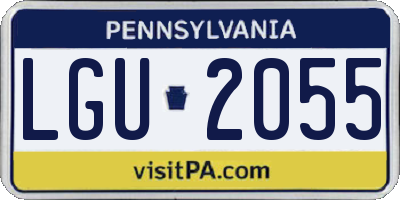 PA license plate LGU2055