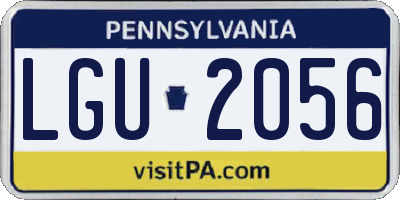 PA license plate LGU2056