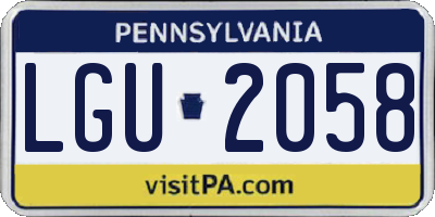 PA license plate LGU2058