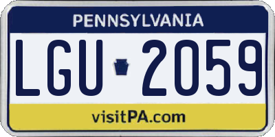 PA license plate LGU2059