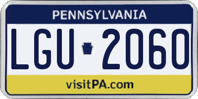 PA license plate LGU2060