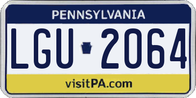 PA license plate LGU2064