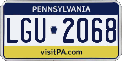 PA license plate LGU2068