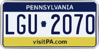 PA license plate LGU2070