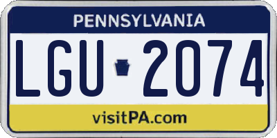 PA license plate LGU2074