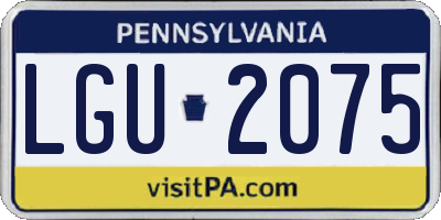 PA license plate LGU2075