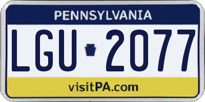 PA license plate LGU2077