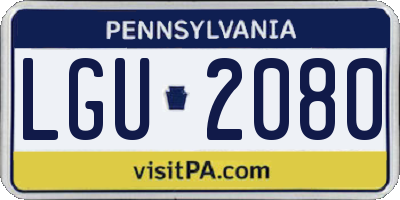 PA license plate LGU2080