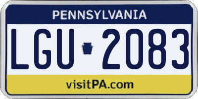 PA license plate LGU2083
