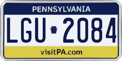 PA license plate LGU2084