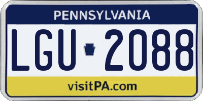 PA license plate LGU2088
