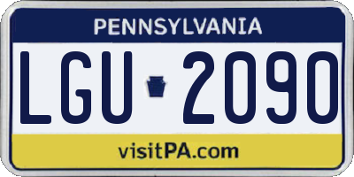 PA license plate LGU2090