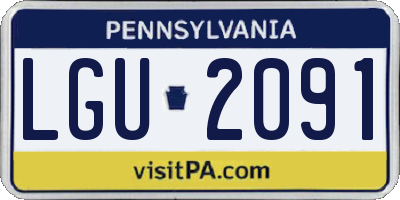 PA license plate LGU2091