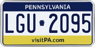 PA license plate LGU2095