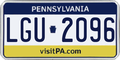 PA license plate LGU2096