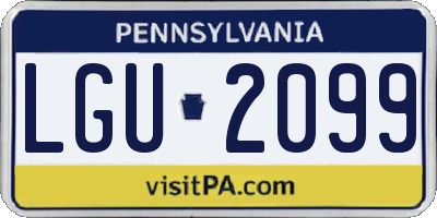 PA license plate LGU2099