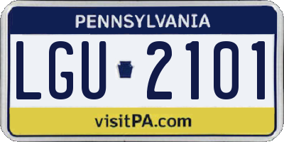 PA license plate LGU2101