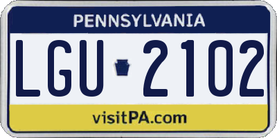 PA license plate LGU2102