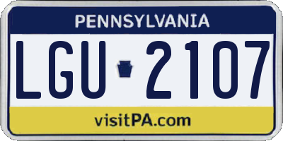 PA license plate LGU2107