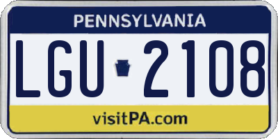 PA license plate LGU2108