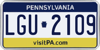PA license plate LGU2109